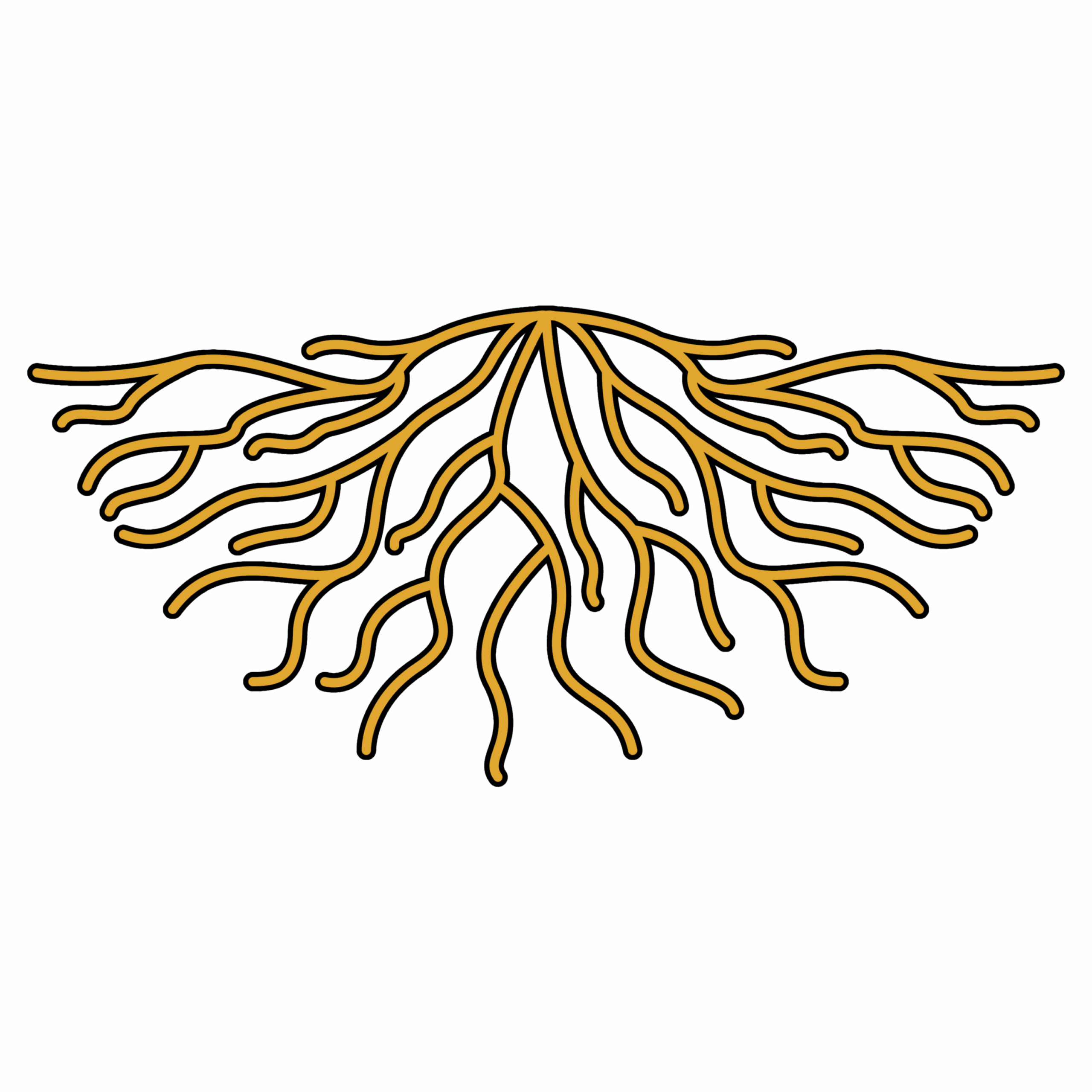 gold w black outline transparent background